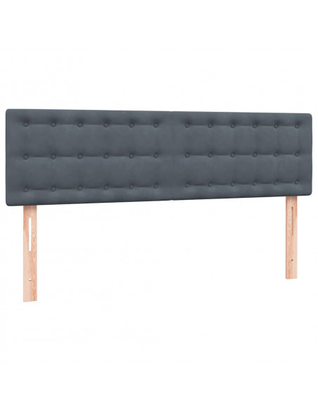 Letto a Molle con Materasso e LED Grigio Scuro 140x220 cm Velluto