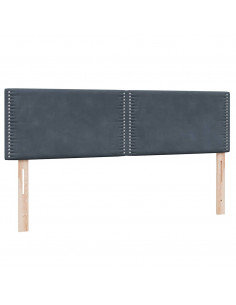 Letto a Molle con Materasso e LED Grigio Scuro 160x210 cm Velluto
