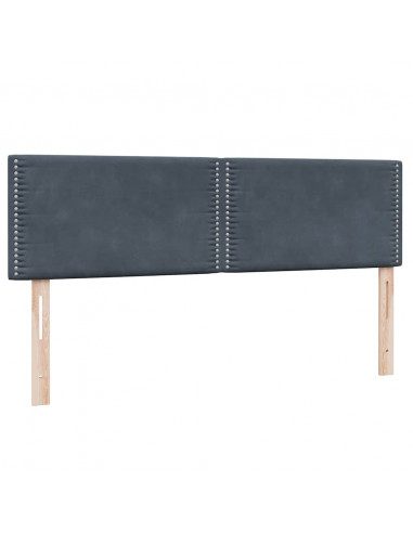 Letto a Molle con Materasso e LED Grigio Scuro 160x210 cm Velluto