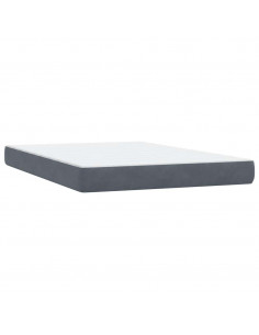 Letto a Molle con Materasso e LED Grigio Scuro 160x210 cm Velluto 2