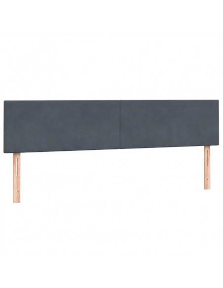 Letto a Molle con Materasso e LED Grigio Scuro 180x210 cm Velluto