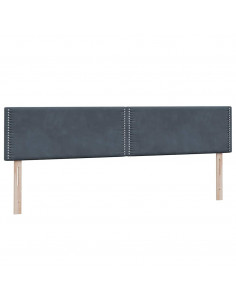 Letto a Molle con Materasso e LED Grigio Scuro 180x210 cm Velluto