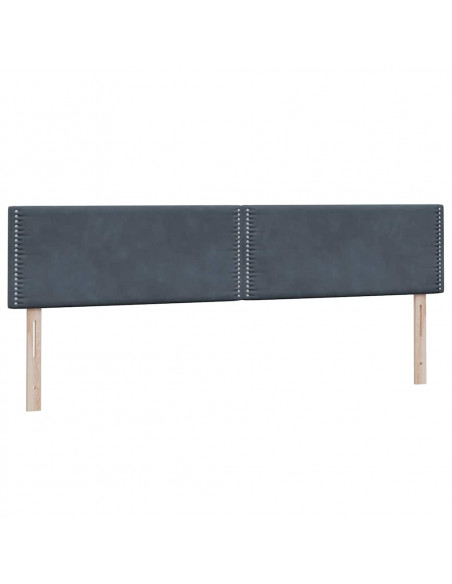 Letto a Molle con Materasso e LED Grigio Scuro 180x210 cm Velluto