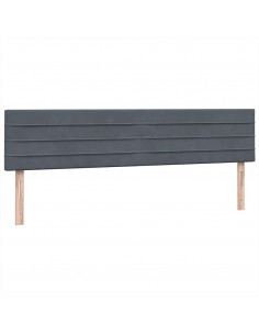 Letto a Molle con Materasso e LED Grigio Scuro 180x210 cm Velluto 2