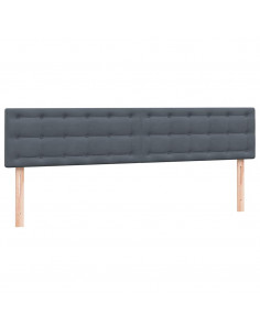 Letto a Molle con Materasso e LED Grigio Scuro 180x210 cm Velluto