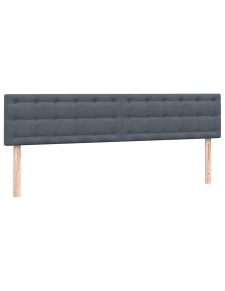 Letto a Molle con Materasso e LED Grigio Scuro 180x210 cm Velluto