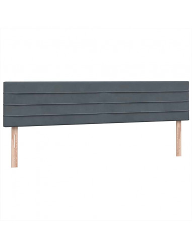 Letto a Molle con Materasso e LED Grigio Scuro 180x220 cm Velluto