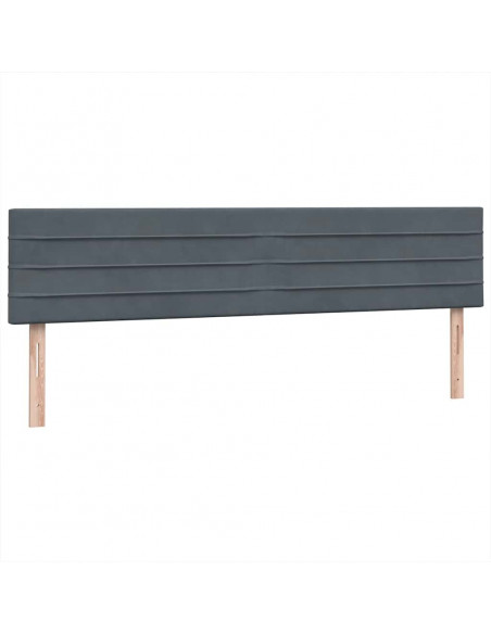 Letto a Molle con Materasso e LED Grigio Scuro 180x220 cm Velluto