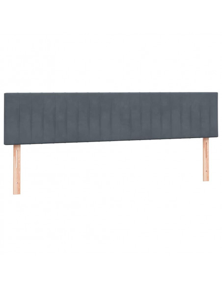 Giroletto a Molle con Materasso Grigio Scuro 180x220 cm Velluto