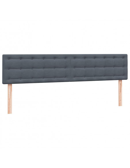 Letto a Molle con Materasso e LED Grigio Scuro 180x220 cm Velluto