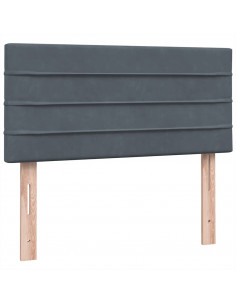 Letto a Molle con Materasso e LED Grigio Scuro 80x210 cm Velluto 2