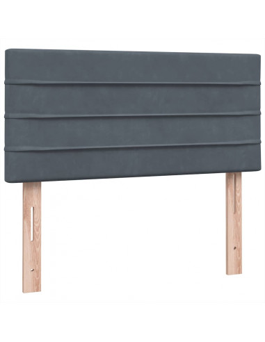 Letto a Molle con Materasso e LED Grigio Scuro 80x210 cm Velluto