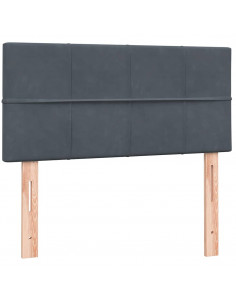 Giroletto a Molle con Materasso Grigio Scuro 80x210 cm Velluto