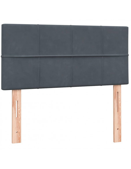 Giroletto a Molle con Materasso Grigio Scuro 80x210 cm Velluto