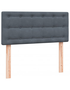 Letto a Molle con Materasso e LED Grigio Scuro 80x220 cm Velluto