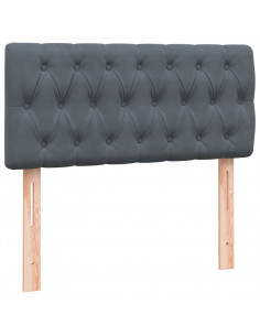 Giroletto a Molle con Materasso Grigio Scuro 90x210 cm Velluto 2