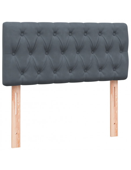 Giroletto a Molle con Materasso Grigio Scuro 90x210 cm Velluto