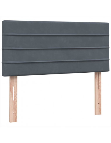 Giroletto a Molle con Materasso Grigio Scuro 90x210 cm Velluto