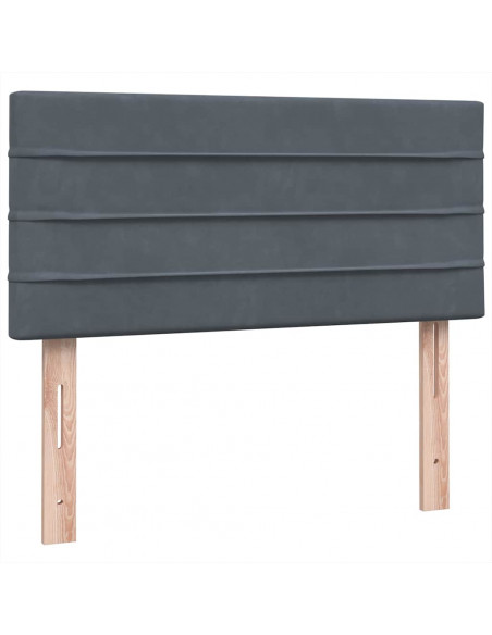 Giroletto a Molle con Materasso Grigio Scuro 90x210 cm Velluto