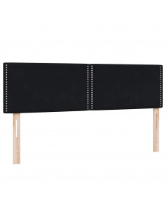 Letto a Molle con Materasso e LED Nero 140x210 cm in Velluto