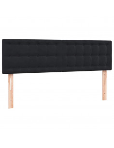 Letto a Molle con Materasso e LED Nero 140x210 cm in Velluto
