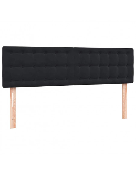 Letto a Molle con Materasso e LED Nero 140x210 cm in Velluto