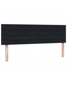 Letto a Molle con Materasso e LED Nero 160x210 cm in Velluto 2