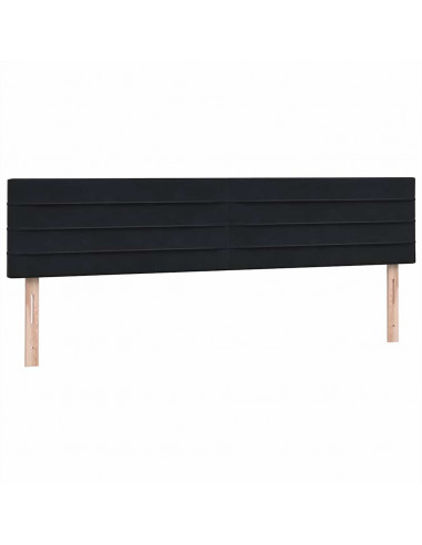 Letto a Molle con Materasso e LED Nero 180x210 cm in Velluto