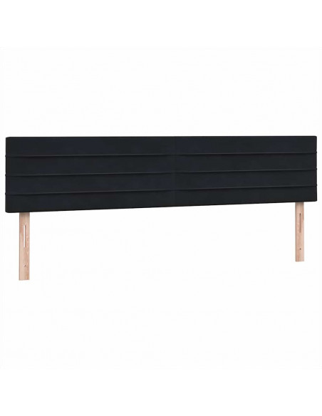 Letto a Molle con Materasso e LED Nero 180x210 cm in Velluto