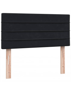 Letto a Molle con Materasso e LED Nero 80x220 cm Velluto 2