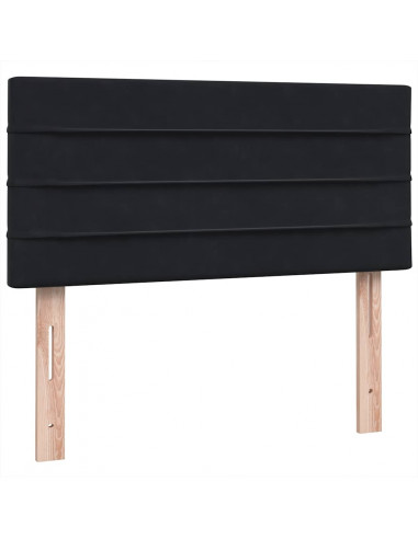 Giroletto a Molle con Materasso Nero 90x210 cm in Velluto