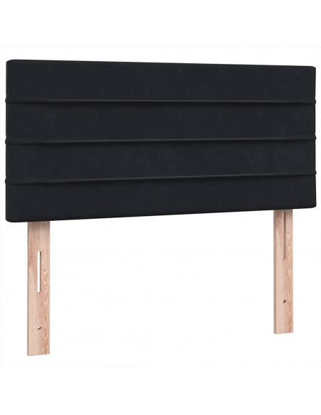 Letto a Molle con Materasso e LED Nero 90x210 cm in Velluto