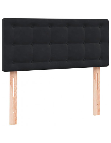 Letto a Molle con Materasso e LED Nero 90x210 cm in Velluto