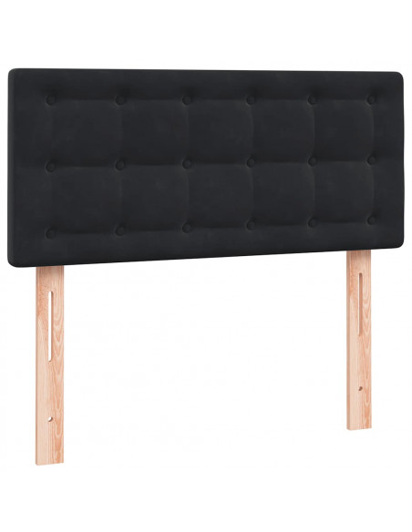 Letto a Molle con Materasso e LED Nero 90x210 cm in Velluto