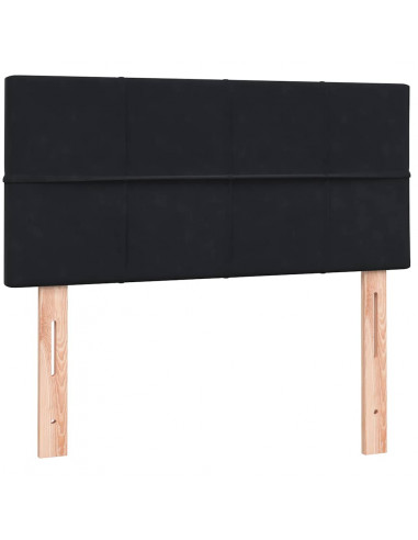 Giroletto a Molle con Materasso Nero 90x210 cm in Velluto