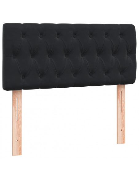 Giroletto a Molle con Materasso Nero 90x210 cm in Velluto