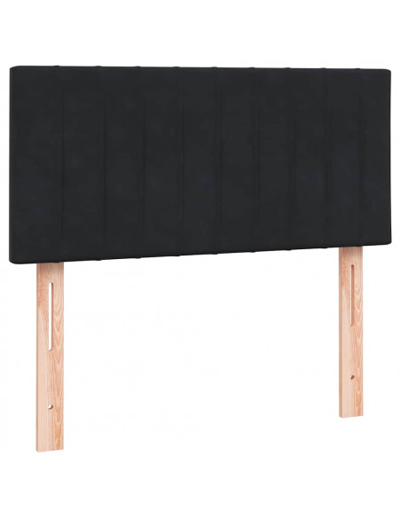 Giroletto a Molle con Materasso Nero 90x210 cm in Velluto