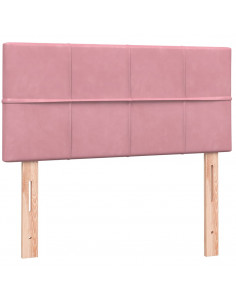 Giroletto a Molle con Materasso Rosa 100x220 cm in Velluto