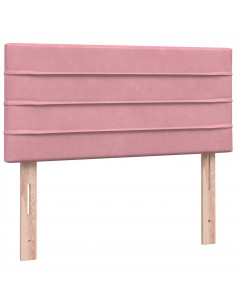 Giroletto a Molle con Materasso Rosa 100x220 cm in Velluto 2