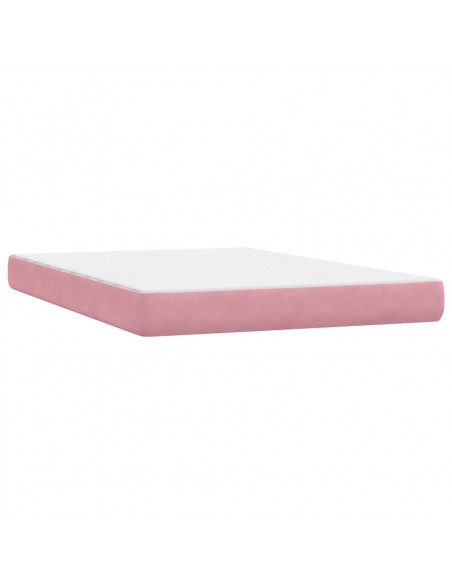 Giroletto a Molle con Materasso Rosa 140x210 cm in Velluto
