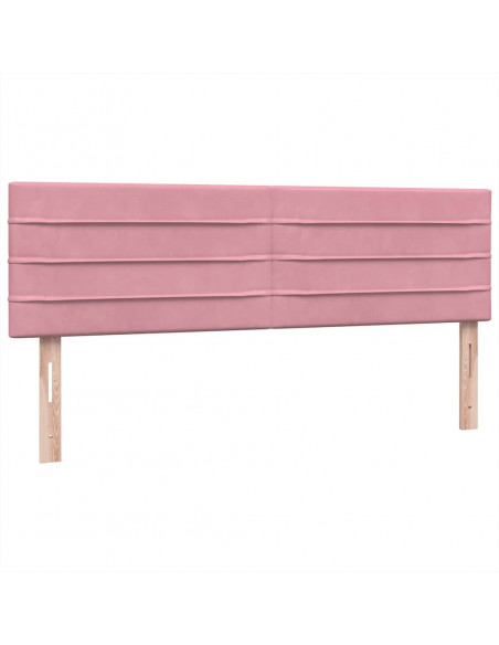 Giroletto a Molle con Materasso Rosa 140x210 cm in Velluto