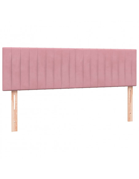 Giroletto a Molle con Materasso Rosa 140x220 cm in Velluto