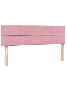 Giroletto a Molle con Materasso Rosa 140x220 cm in Velluto