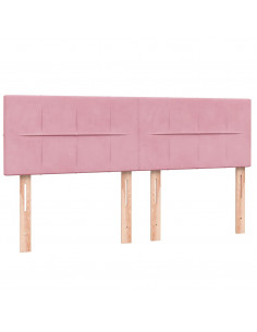 Giroletto a Molle con Materasso Rosa 160x210 cm in Velluto