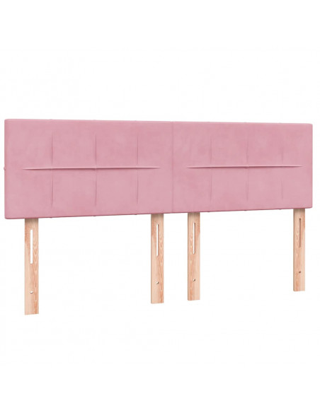 Giroletto a Molle con Materasso Rosa 160x210 cm in Velluto