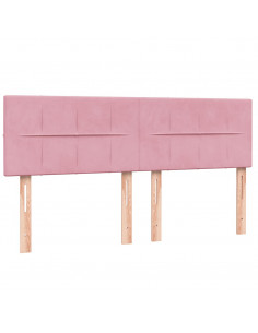 Giroletto a Molle con Materasso Rosa 160x220 cm in Velluto