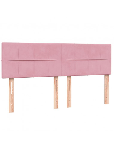 Giroletto a Molle con Materasso Rosa 160x220 cm in Velluto