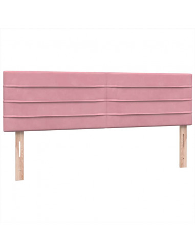 Giroletto a Molle con Materasso Rosa 160x220 cm in Velluto