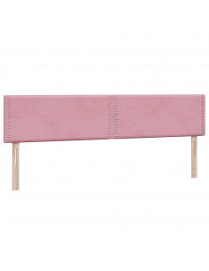 Letto a Molle con Materasso e LED Rosa 180x210 cm in Velluto