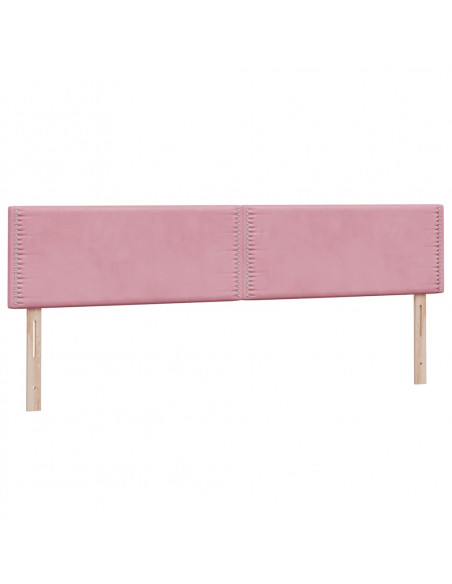 Letto a Molle con Materasso e LED Rosa 180x210 cm in Velluto